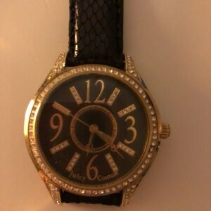 Juicy Couture Black and Gold Crystal Watch